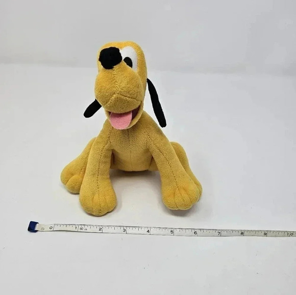 Just Play Disney Pluto Dog 7" Sitting Plush Stuffed Animal Yellow Puppy - Picture 2 of 9